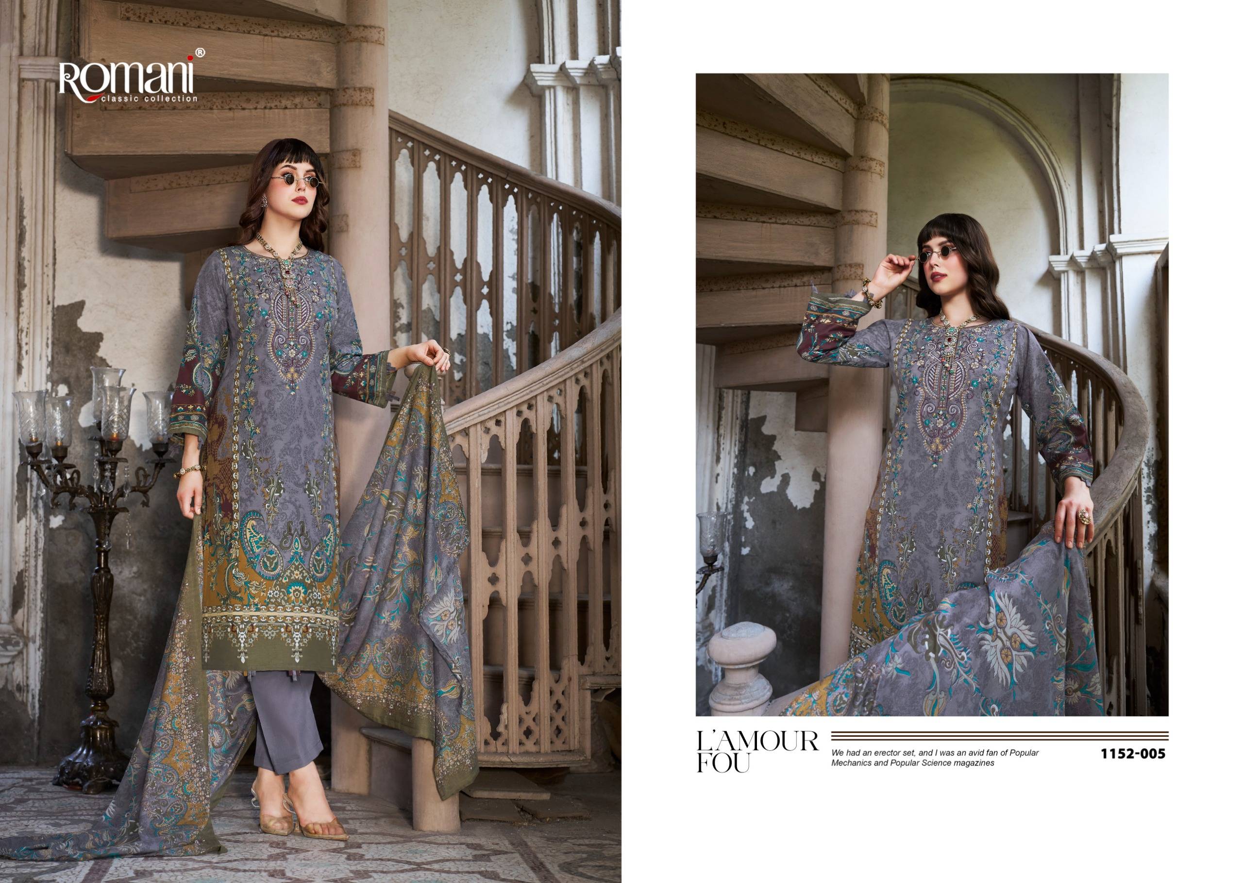 AARZU VOL-33 by ROMANI 1152-001 TO 1152-008 SERIES Pakistani Stylish Embroidered Soft Cotton COLLECTION At Wholesale Price